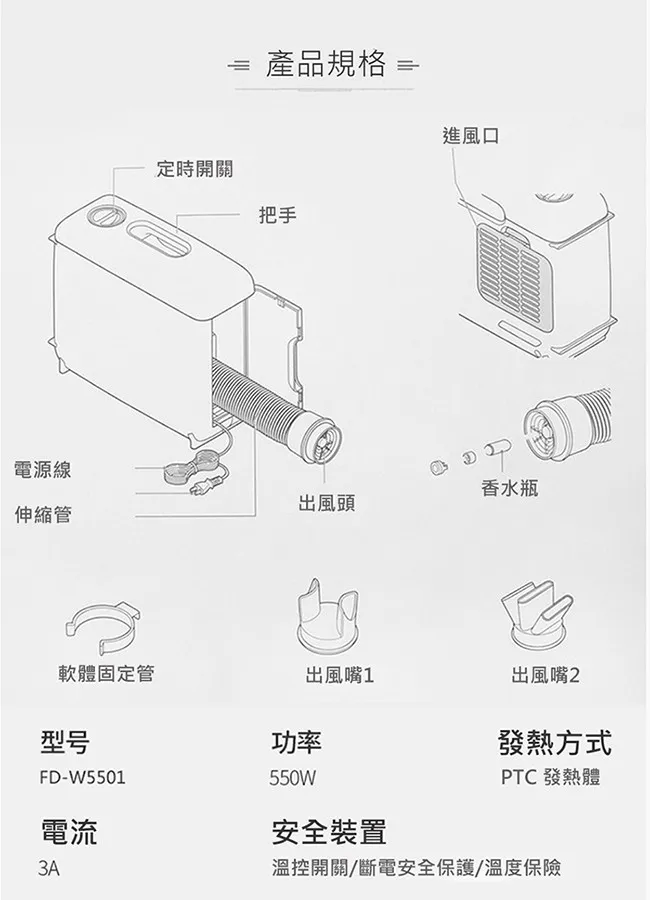 【Haier 海爾】 多功能烘被(衣)機 FD-W5501 (白色)