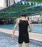 Heroine Sleeveless Swimsuit w/Chest Binder Inside + Free Trunks & Cap