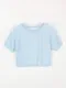 LINENNE－gelato crop knit (3color)：柔軟捲邊短袖針織衫