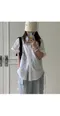 A little b [made]－mont strap shirt (3color)：造型抽繩短袖襯衫-白色