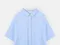 LINENNE品牌自訂款－milky half over shirt (soft blue/stripe)