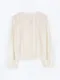 LINENNE－jerry lace blouse (light beige)：蕾絲雕花襯衫