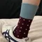 ［秋冬保暖］🧦4雙一組拼色點點保暖中筒襪🧦