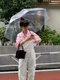 LINENNE－seersucker over half shirt (pale pink)：粉色泡泡紗短袖襯衫