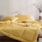 牛奶絲好眠水洗被枕組(180x210cm-雙人)暖陽黃