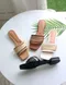 ✈微光之旅-韓國編織拼接皮革涼鞋