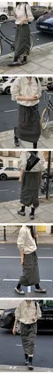 98doci made－OAT/Two-way Side Stopper Skirt：兩用設計短/長裙