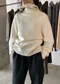 open-back 鬆高領毛衣 (兩色)