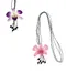 蘭花棉繩六角珠項鍊 Orchid cotton thread adjustable necklace
