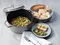 Staub 圓形鑄鐵鍋含蒸籠 26cm 5.0L 櫻桃紅／石墨灰