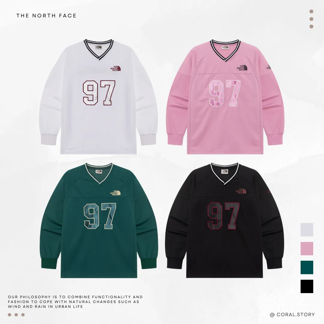 ★THE NORTH FACE☆TNF CREW L/S TEE NM5MR05 THE NORTH FACE TNF CREW L/S TEE 文字印花V領衛衣NM5MR05