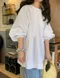 LINENNE－moa ribbon blouse (2color)：背部綁帶造型襯衫