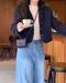 LINENNE－love button jacket (navy)：愛心鈕扣夾克