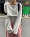 LINENNE－vintage layered crop mtm (3color)：短版不修邊棉質上衣/品牌自訂款