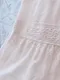 刺繡雕花 純色布蕾絲寬袖洋裝＿(2色:杏)