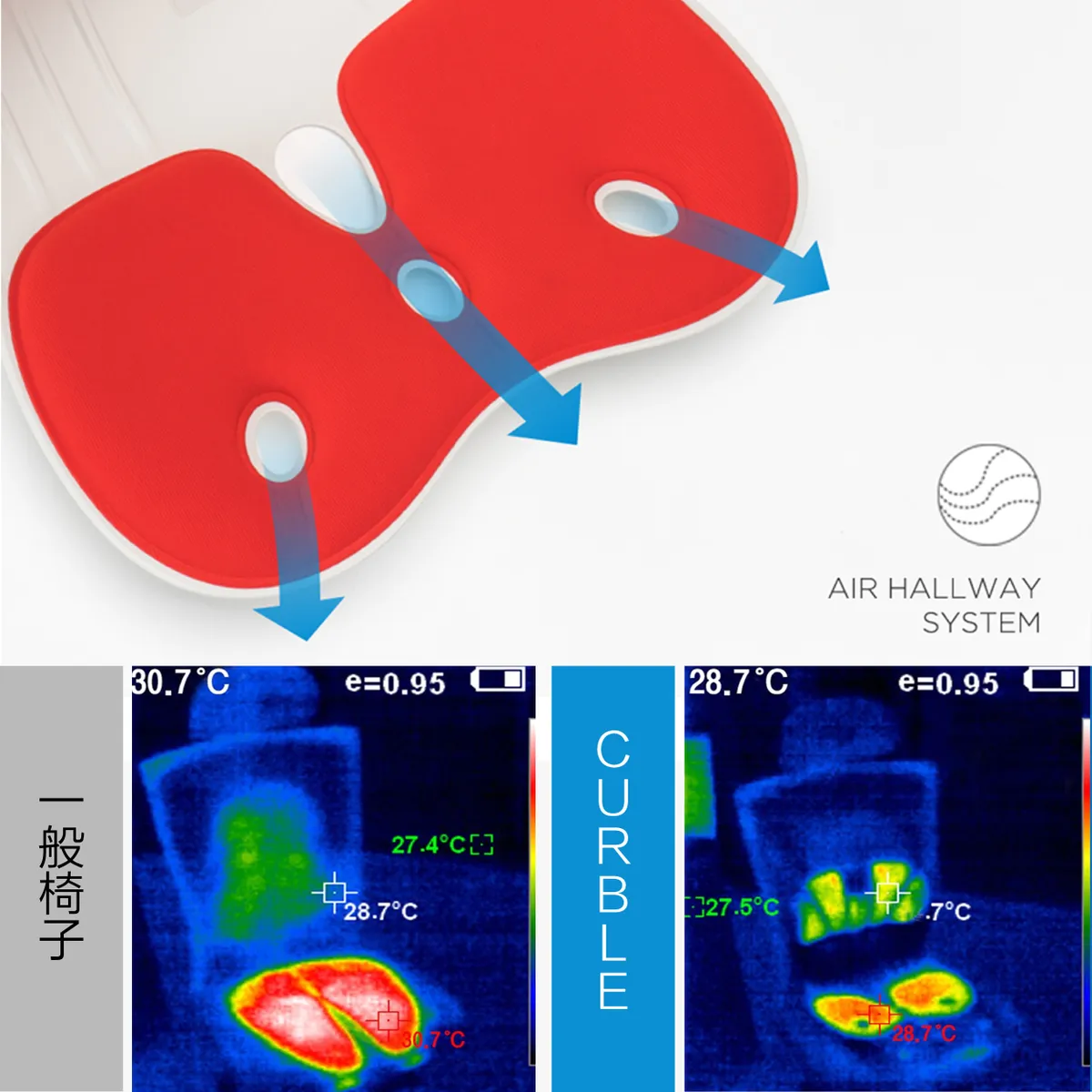 韓國-Curble Wider 3D護脊美學椅墊(神秘黑)