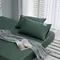 300織紗純淨天絲三件式枕套床包組(墨松綠-雙人)/150x186cm