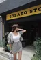 ✈休閒慢調-韓國連帽澎短袖外套+包臀褲裙 套裝