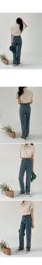 Slowand made－Base Denim中藍色小直筒牛仔褲：4 size（有加長版本）