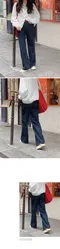 Slowand made－today denim繫帶造型深藍牛仔長褲：4 size（有加長版本）