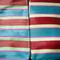 RECYCLED PLASTIC STRIPE BAG / Wide / Red x Blue