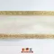 W255 鐵絲雙金邊菱形型亮蔥微透緞帶 75mm  (W255 Dazzling Metallic Ribbon Gold 75mm)