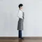 日本Fog Linen｜亞麻質感圍裙（方塊紋黑白）