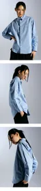 【23SS】Wooalong 胸前LOGO長袖襯衫(淺藍)