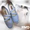【Normady 諾曼地】+6cm 瑪莉珍金釦黏帶磁石內增高厚底真皮氣墊球囊娃娃鞋-MIT手工鞋(晴空藍)