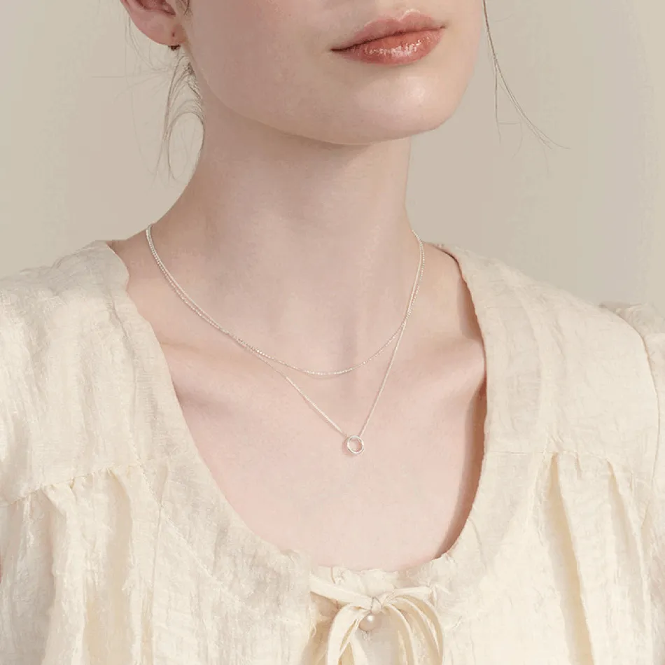 ★Hei★ sv925 circle layered necklace sv925] circle layered necklace - 감도 깊은 취향 셀렉트샵 29CM