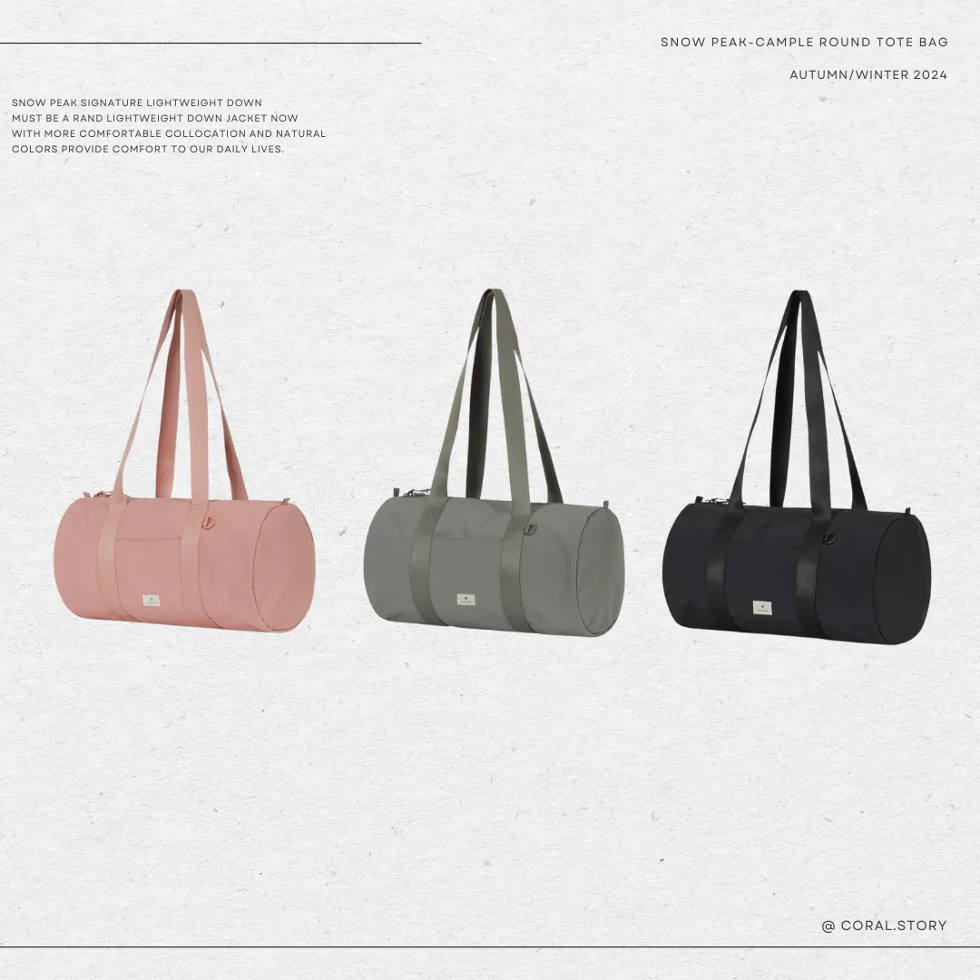 SNOW PEAK CAMPLE ROUND TOTE BAG 圓桶肩背包S24SUCTB14