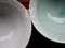 綠白星紋沙拉碗-日本製