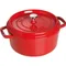 Staub 圓形鑄鐵鍋 24cm 黑色/石墨灰/櫻桃紅/芥末黃/皇冠藍/肉桂橘/羅勒綠/石榴色