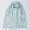 LinLi設計款 清新花葉蕾絲刺繡純羊絨Cashmere圍巾-薄荷綠 (蕾絲花色: 嫩綠)