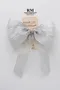 透銀條紋蝴蝶結(W53S/Translucent SilverStriped Butterfly Bow) ｜手作｜布置｜銀色｜緞帶用途