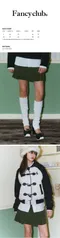 【24FW】Fancy Club 質感刺繡草寫LOGO百褶短裙(綠)