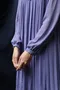 日本製紫藍色刺繡傘狀洋裝