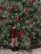 ✈In christmas-韓國翻領絲絨洋裝