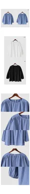 A little b －rosen shirring blouse (3color)：抽褶圓領襯衫