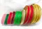 【整箱販售】節慶織帶38MM(1-1/2英吋寬、含鐵絲)金色/草綠色/深綠色/紅色/素面/特惠價/條紋/拐杖糖
