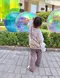 韓系娃娃領格子喇叭褲90-140