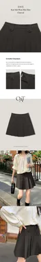 98doci made－OAT/Kate Side Pleats Mini Skirt - Charcoal