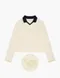 【24SS】Covernat 撞色領線框LOGO短版長袖上衣(杏)