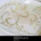 KC484 拷克鐵絲金圖騰亮蔥透底緞帶 100mm  (KC484 White Organza Ribbon With Gold Glitter Plattern -100mm)