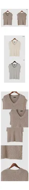 A little b －teens knit vest (3color)：寬鬆落肩針織背心