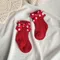 新年紅色蝴蝶結襪子