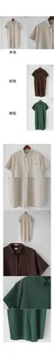 A little b－ cotton linen shirts ops (3colors)：棉麻襯衫洋裝