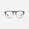 【NOOZ】抗藍光時尚造型平光閱讀眼鏡 －鏡腳便攜款（矩形－雙色漸變/藍色透明）