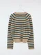 LINENNE －hachi stripe knit (3color) 條紋粗針織衫