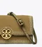 TORY BURCH MILLER SUEDE STITCHED WALLET CROSSBODY